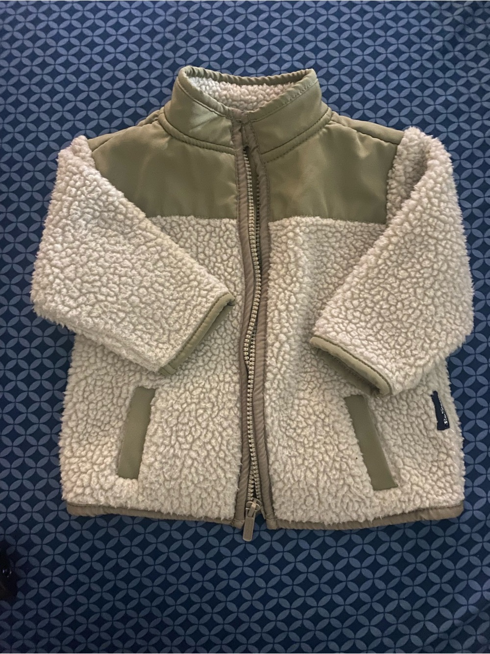 Ben Sherman Fleece Sherpa Jacket with Olive Accents